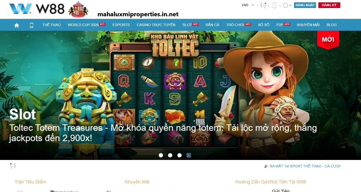 Giao diện tại sân chơi W88